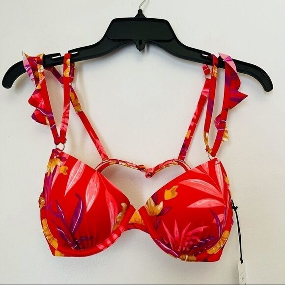 Bikini Top Lift Ruffle Strap size 34C tropical Floral - Picture 4 of 6